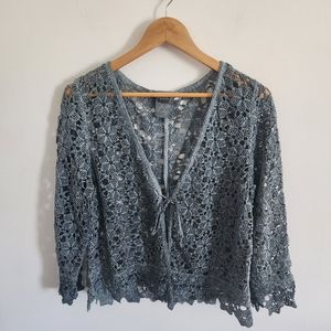 NILE Garden Boho Crochet Cardigan Size XL